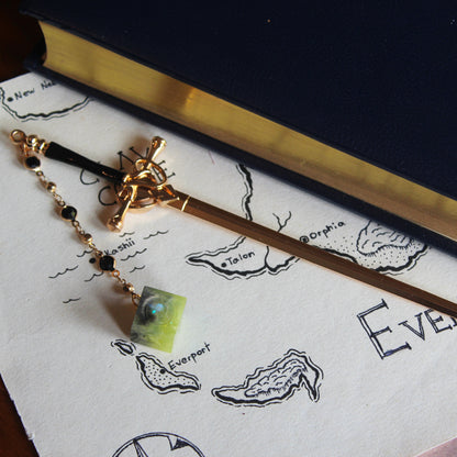 Green Wizard Hair Sword with Dice