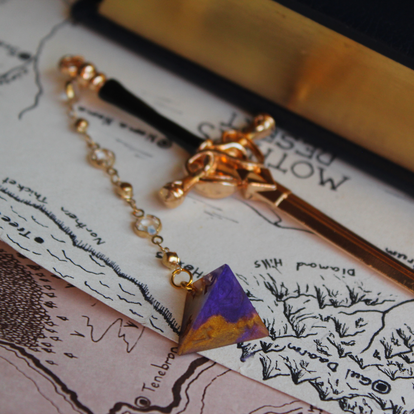 Pixie Dust on the Exploding Sand Dunes Hair Sword with Dice