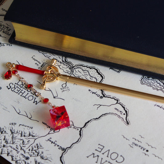 Astarion in Ruby Red Hair Sword with Dice