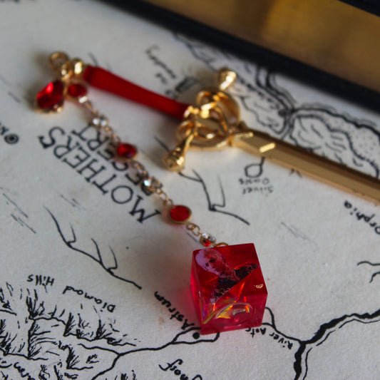 Astarion in Ruby Red Hair Sword with Dice