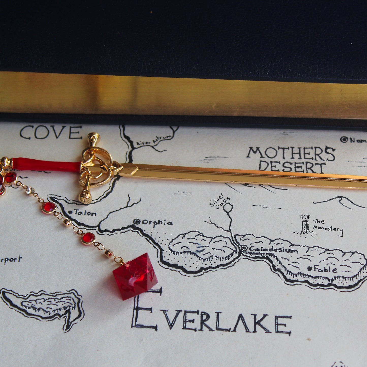 Glittering Fire Hair Sword with Dice