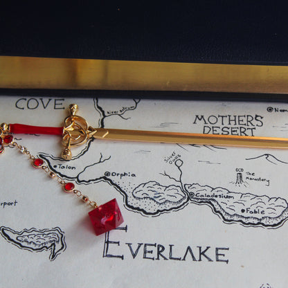 Glittering Fire Hair Sword with Dice
