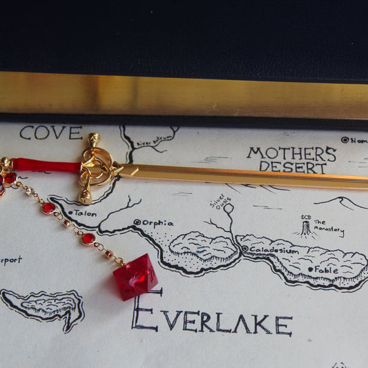 Glittering Fire Hair Sword with Dice