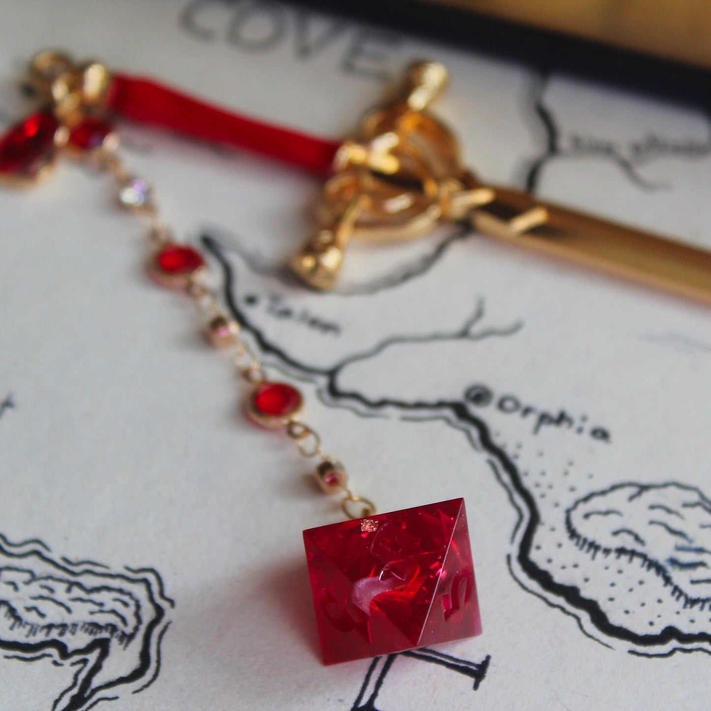 Glittering Fire Hair Sword with Dice