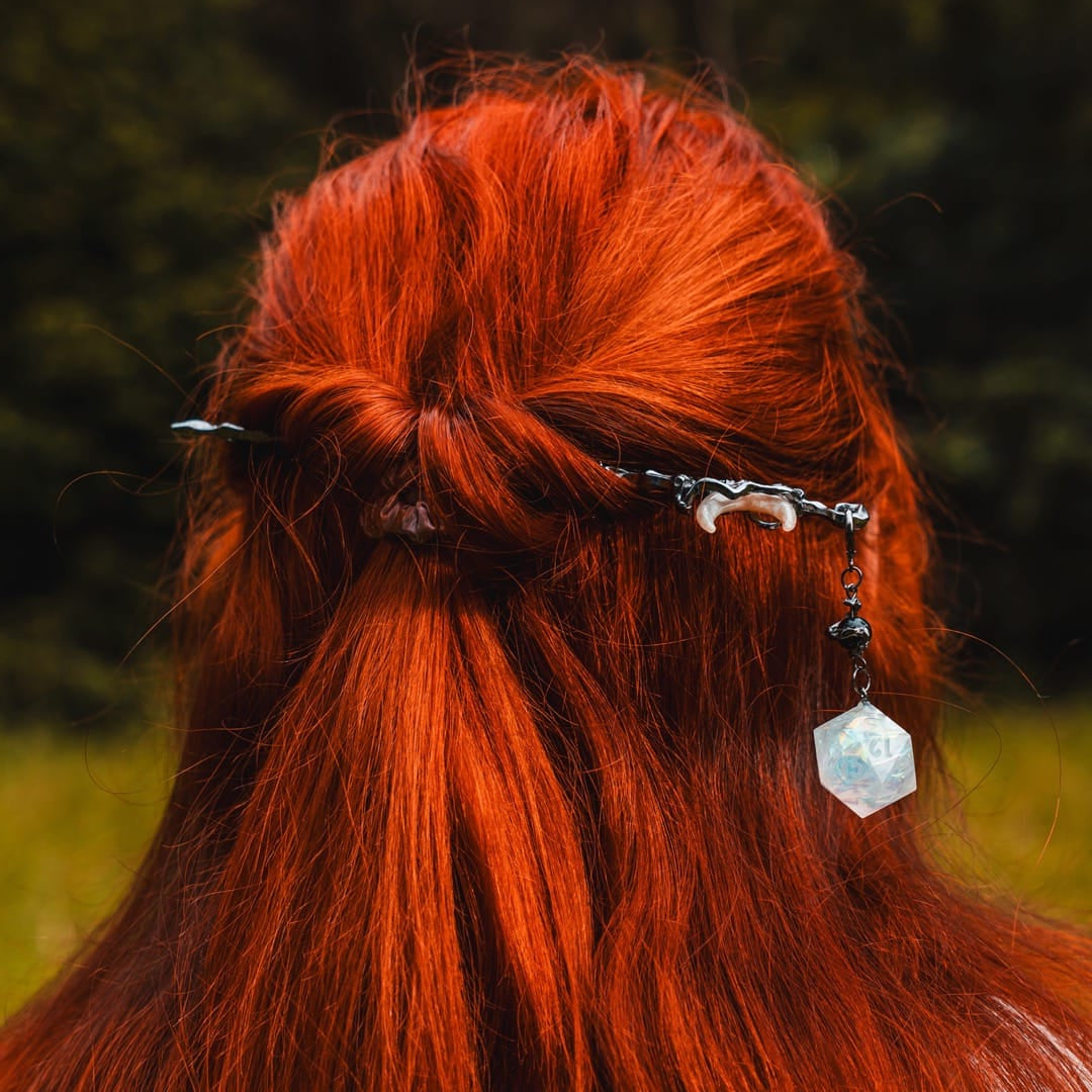 Moon Sparkles in the Sky Hair Stick with Dice