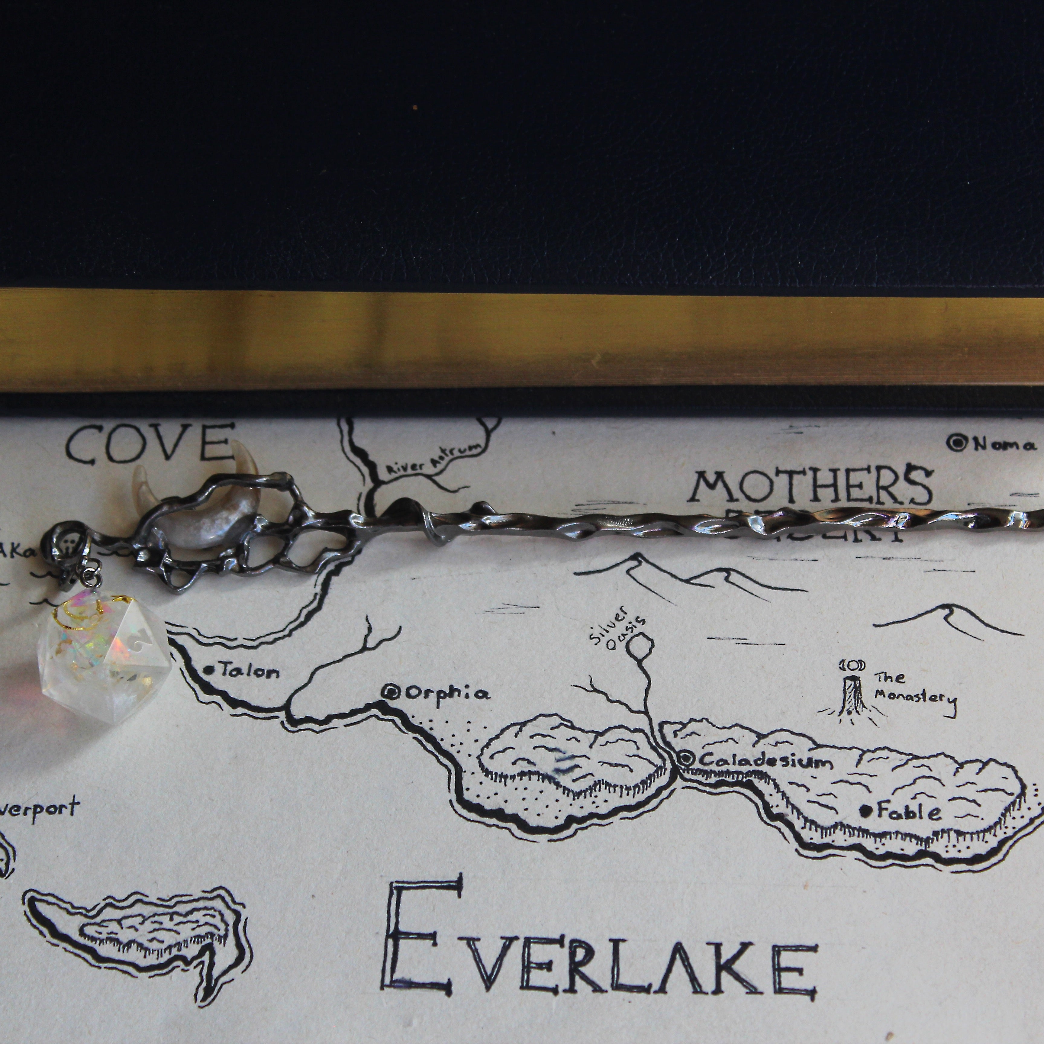 Gold Moon Sparkles in the Sky Hair Stick with Dice