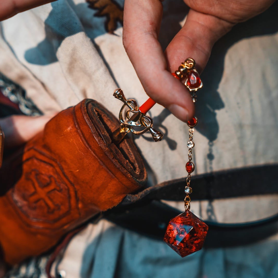 Red as Rubies Hair Sword with Dice