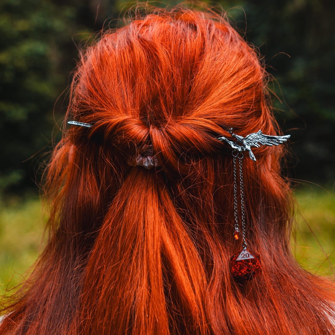 Treasure of the Raven Hair Stick with Dice