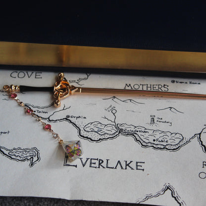 A Butterfly's Magic Crystal Hair Sword with Dice
