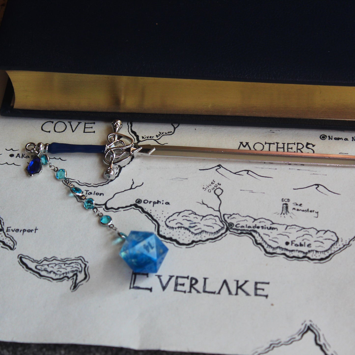 Sapphire of the Golden Galaxy Hair Sword with Dice
