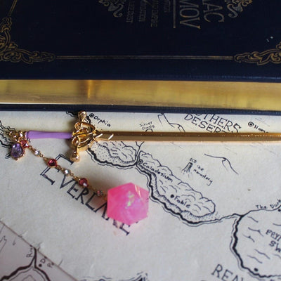 Pink Lily Garden with Sparkles Hair Sword with Dice