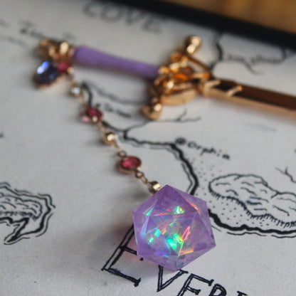 Lilac Garden with Sparkles Hair Sword with Dice