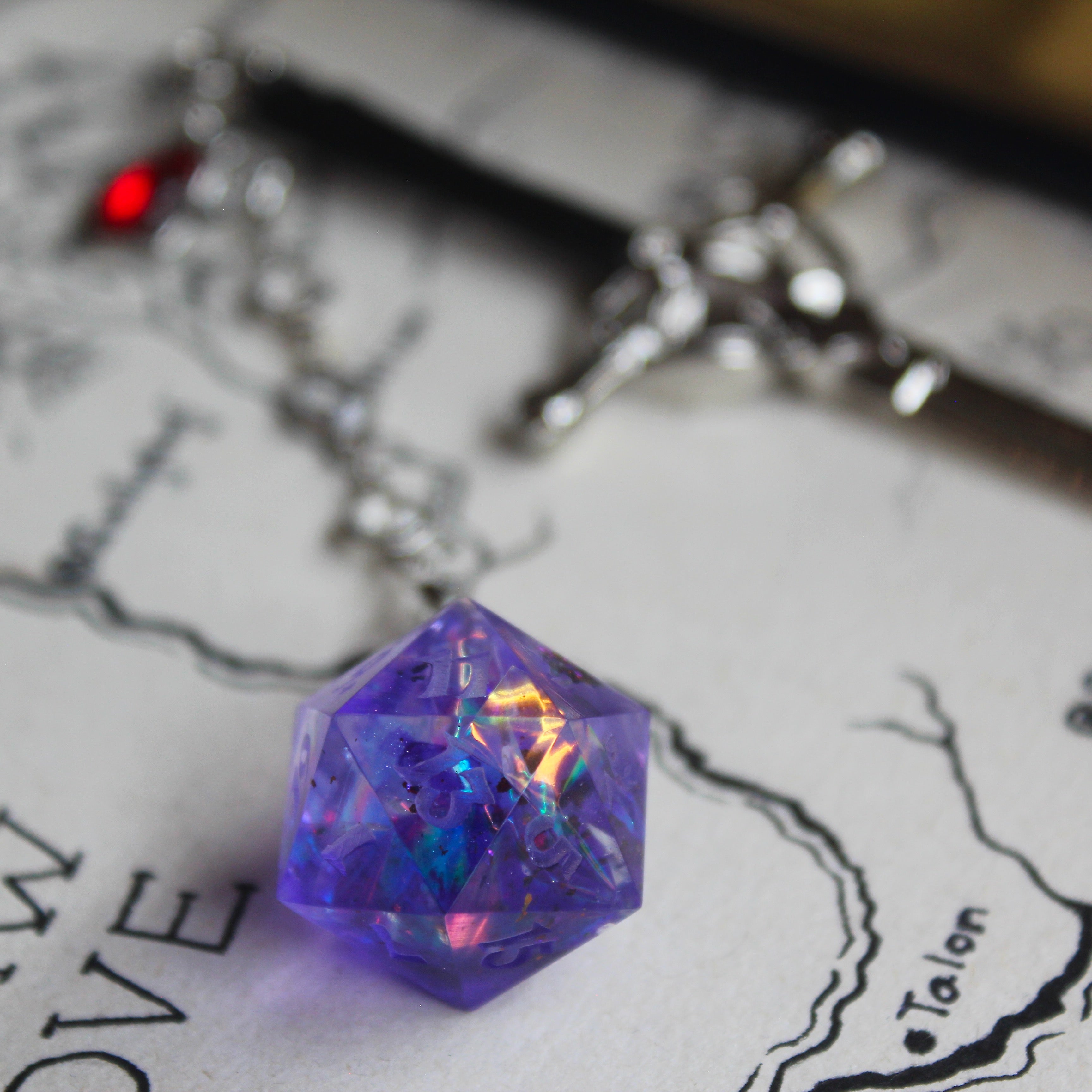 Purple Treasure Hair Sword with Dice