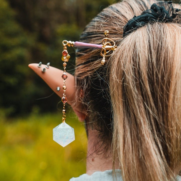 Elven Blushblade Hair Sword with Dice
