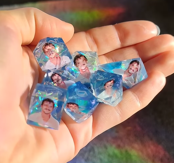 Pedro Pascal Dice Set (as seen on Instagram)