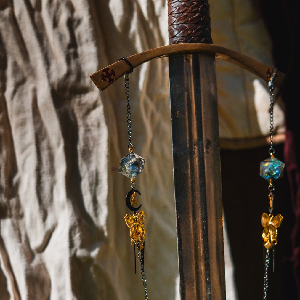 Butterflies on the Moon Glasses Chain with Dice