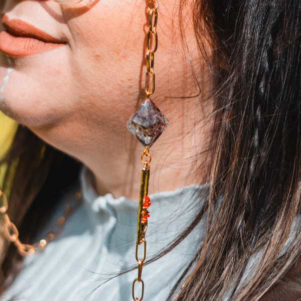 Homegrown Florals and Fungi Glasses Chain with Dice
