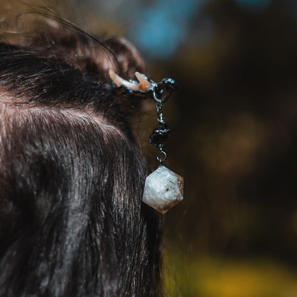Gold Moon Sparkles in the Sky Hair Stick with Dice