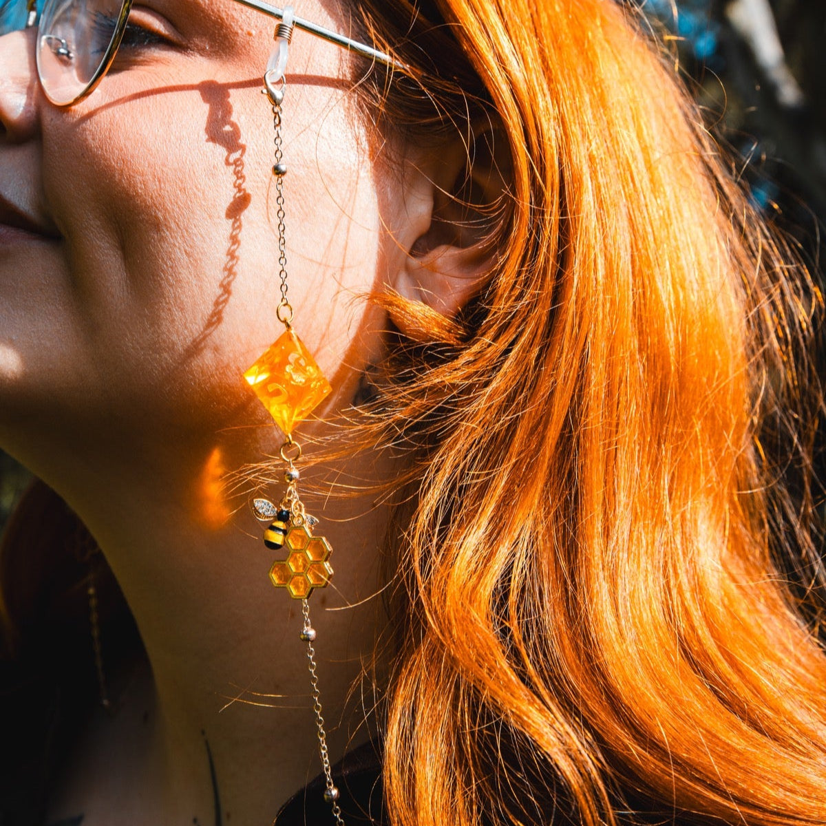 Honeybee Dreams Glasses Chain with Dice