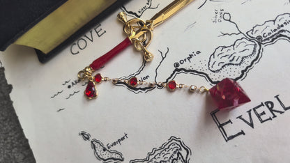 Glittering Fire Hair Sword with Dice