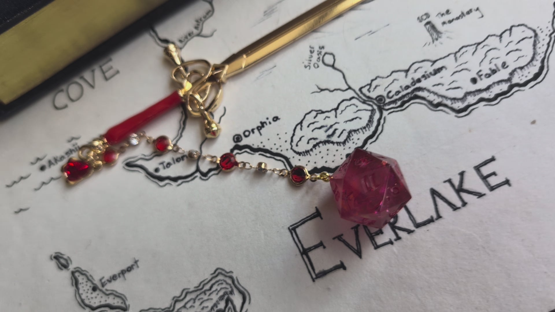 Red as Rubies Hair Sword with Dice