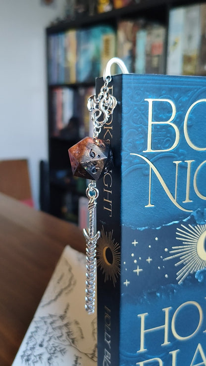 Fireball Metal Bookmark with Dice
