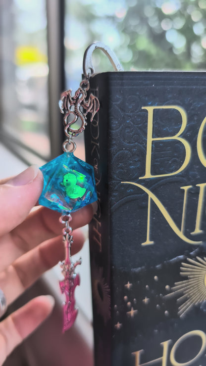 The Duckpond Metal Bookmark with Dice
