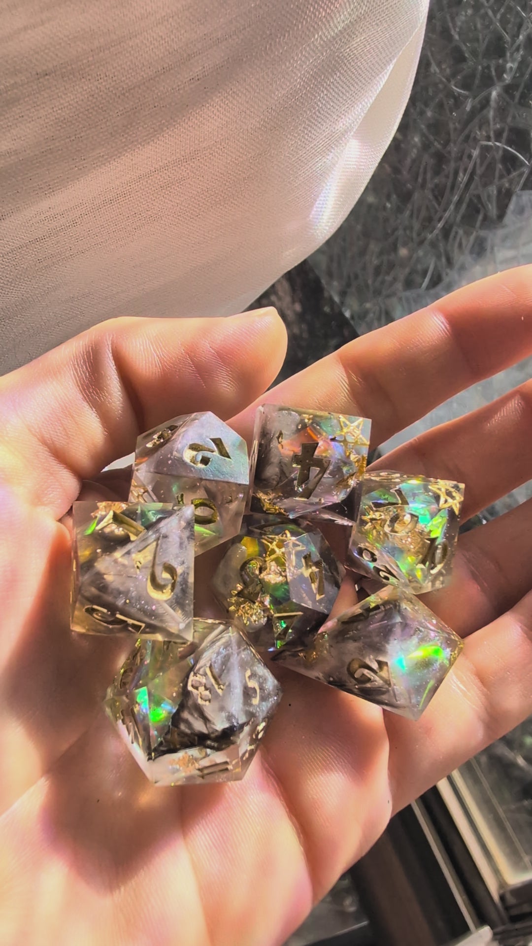 Icarus & the Sun 7-Piece Polyhedral Dice Set