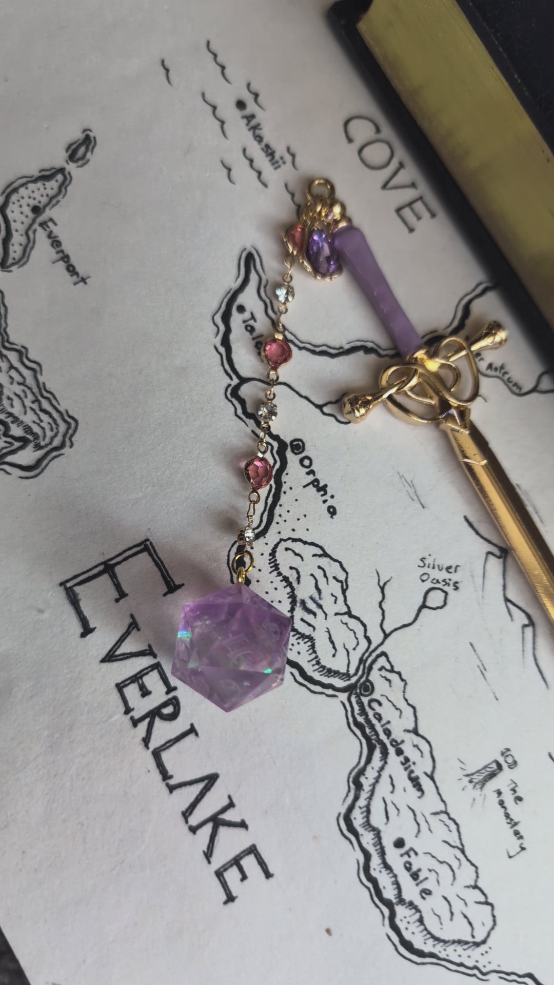 Lilac Garden with Sparkles Hair Sword with Dice