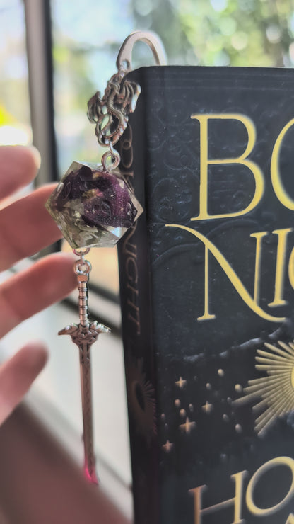 River Flowers Metal Bookmark with Dice