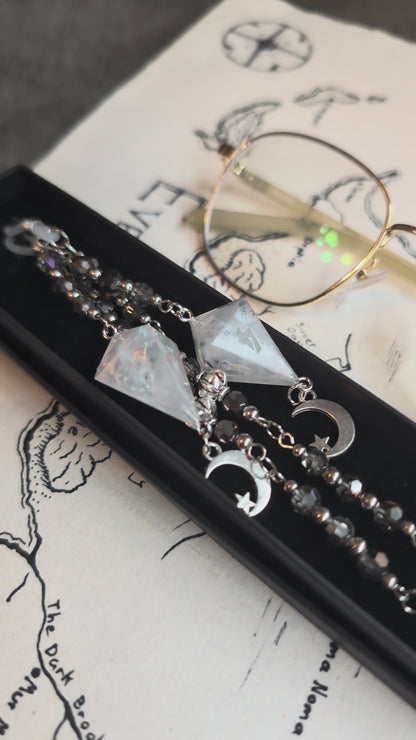 Magic Moonlight Glasses Chain with Dice