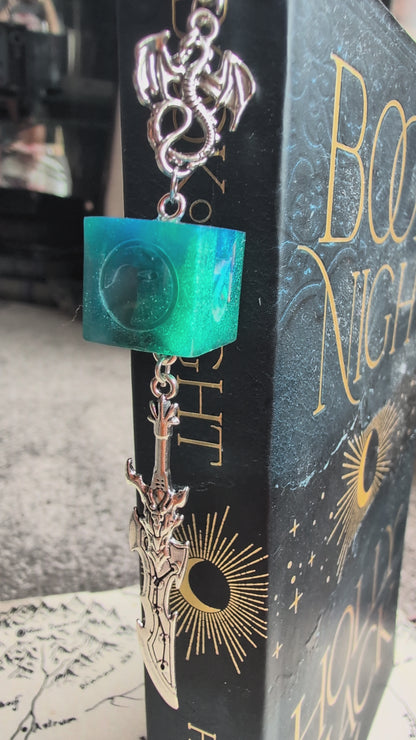 Zombie's Sword Bookmark with Dice