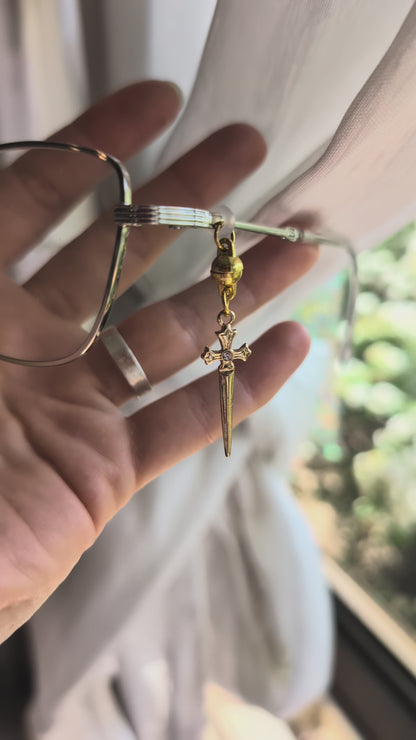 Gold Swords Glasses Charms