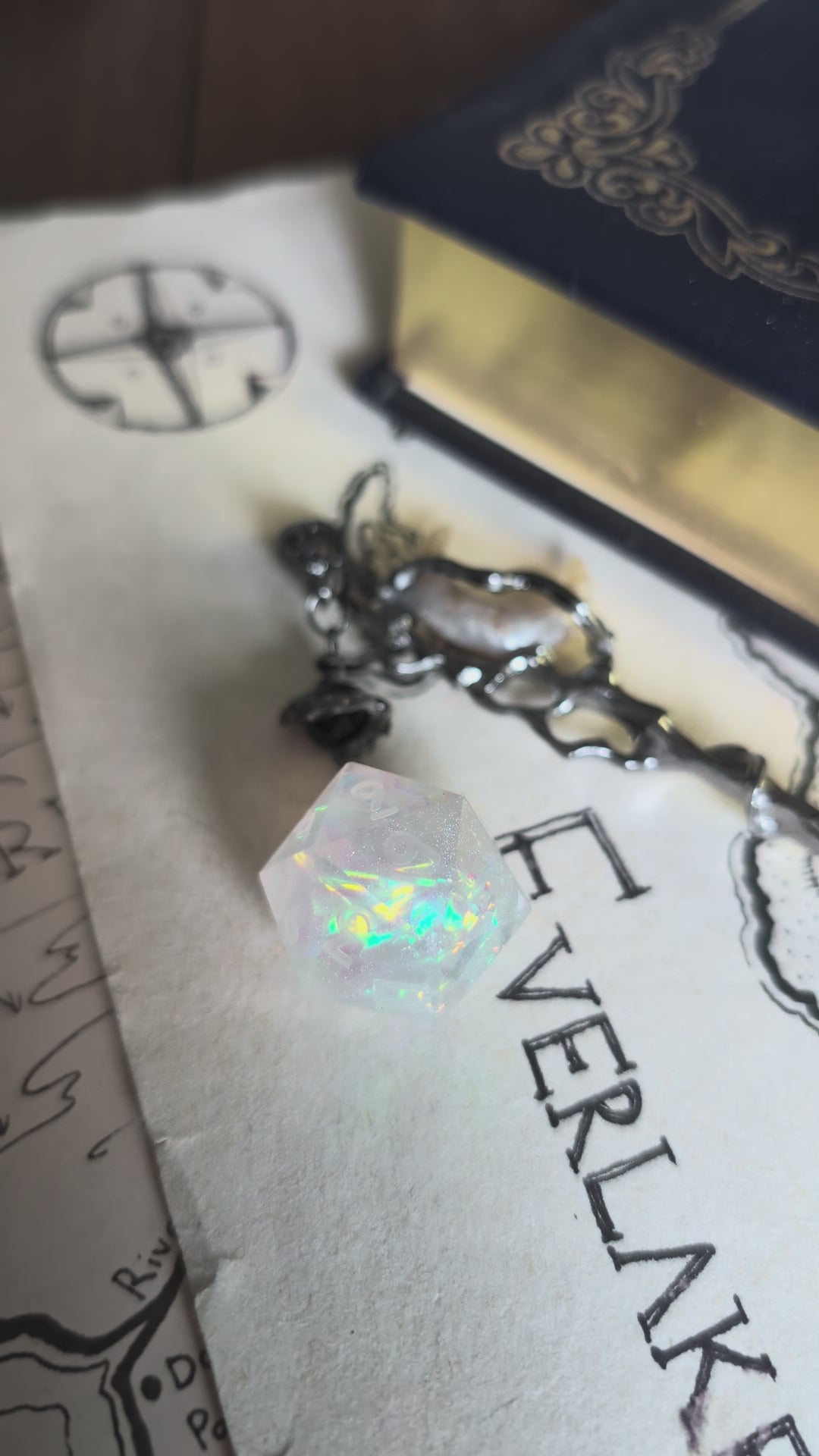 Moon Sparkles in the Sky Hair Stick with Dice