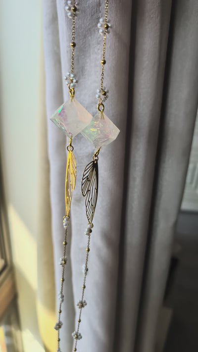Golden Wings Glasses Chain with Dice