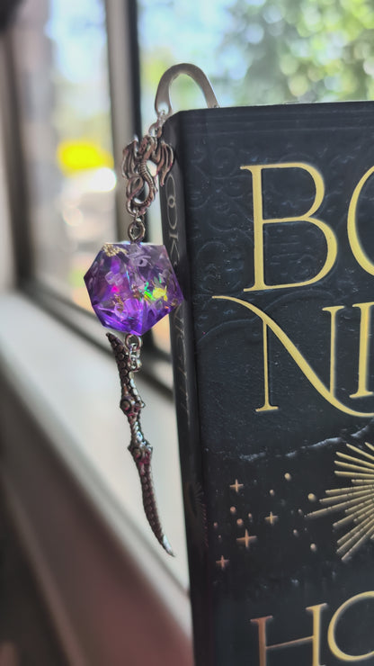 Twilight Sparkles Metal Bookmark with Dice