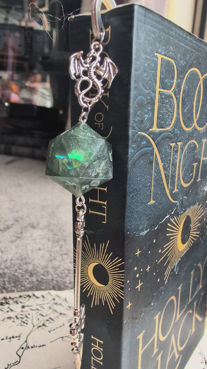 Goblin's Stolen Sword Bookmark with Dice
