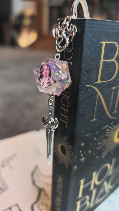 Matt Mercer in Lilac Purple Metal Bookmark with Dice