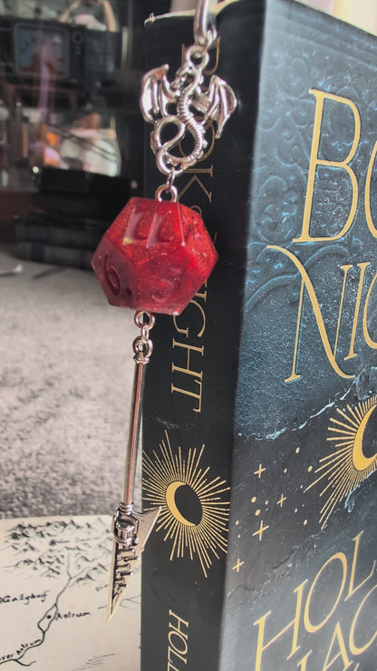 Dryad's Sword Bookmark with Dice
