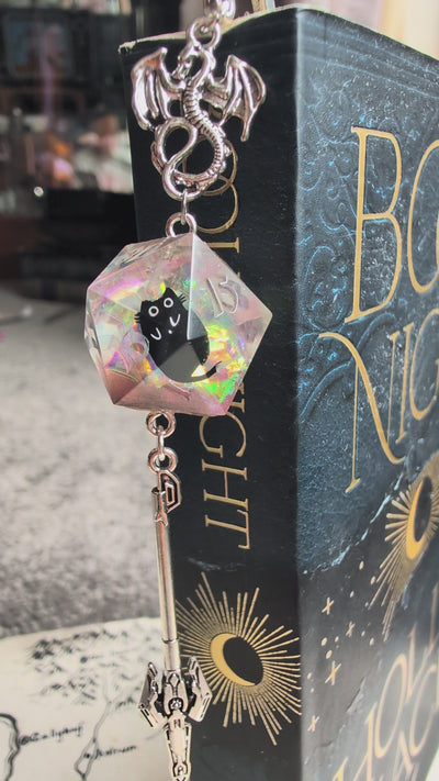Doom Kitty Sword Bookmark with Dice