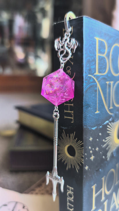 Foresaken Fae Oath Metal Bookmark with Dice