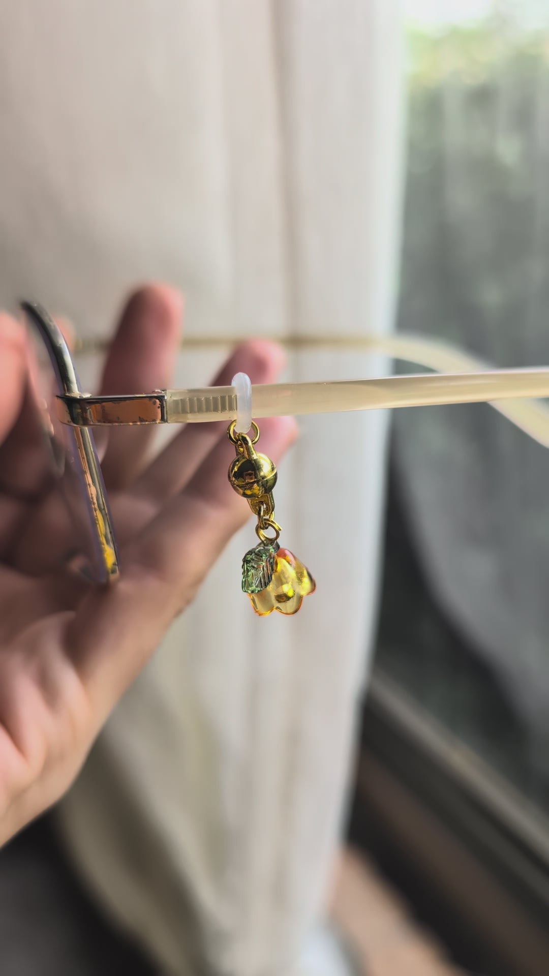 Orange Lily of the Valley Glasses Charm