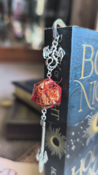 Scorned Heart Metal Bookmark with Dice