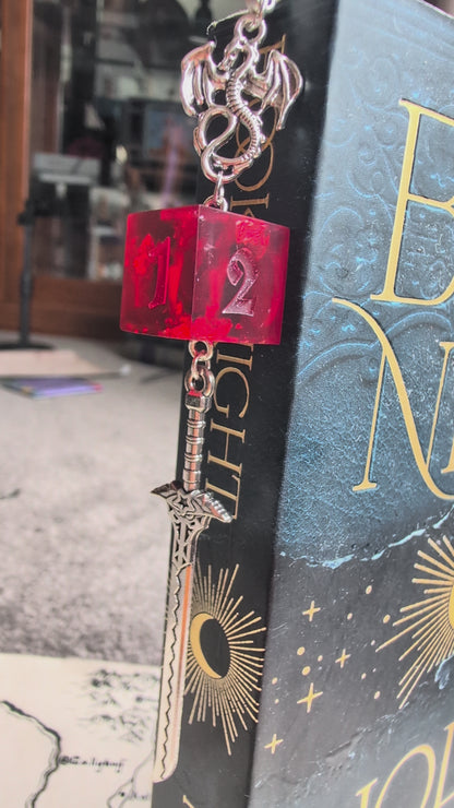 Blood-God's Sword Bookmark with Dice