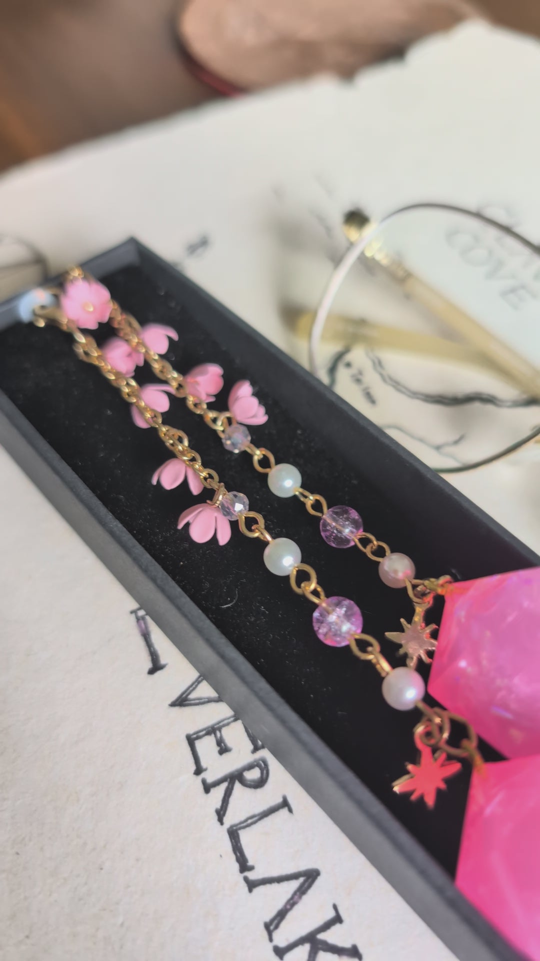 Embers of Enchantment Glasses Chain with Dice