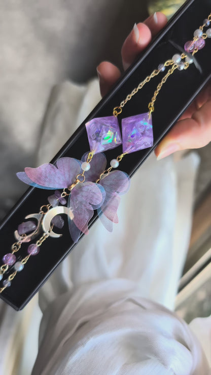 Fairy Butterfly Glasses Chain with Dice