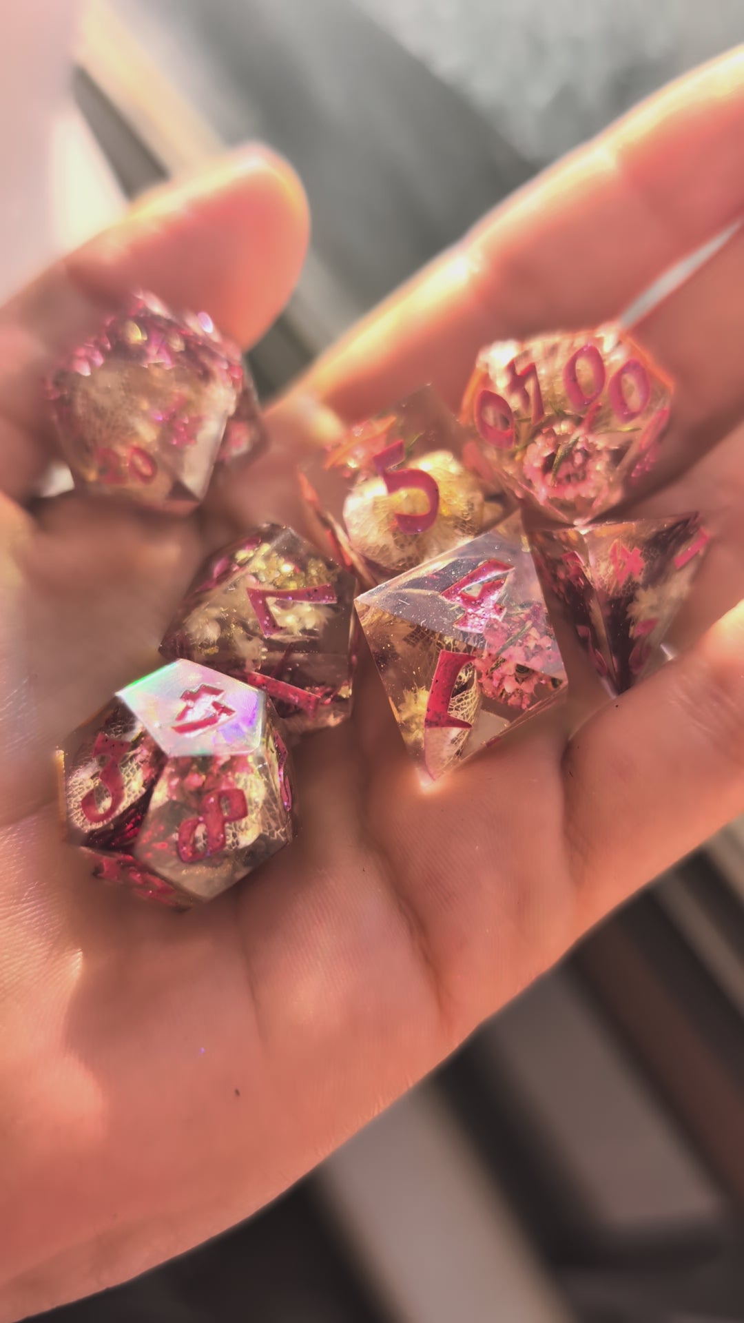 Persephone's Garden 7-Piece Polyhedral Dice Set