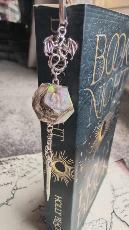 Feathered Friends Sword Bookmark with Dice