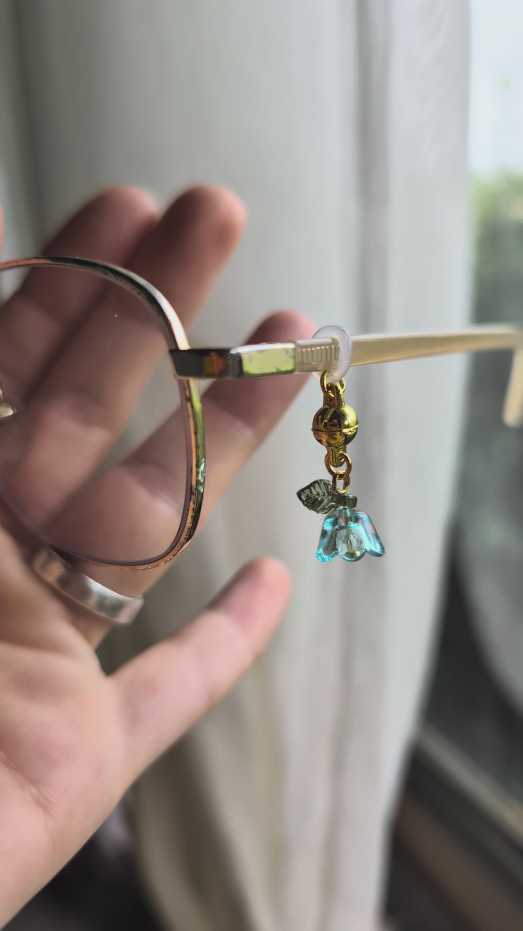 Blue Lily of the Valley Glasses Charm