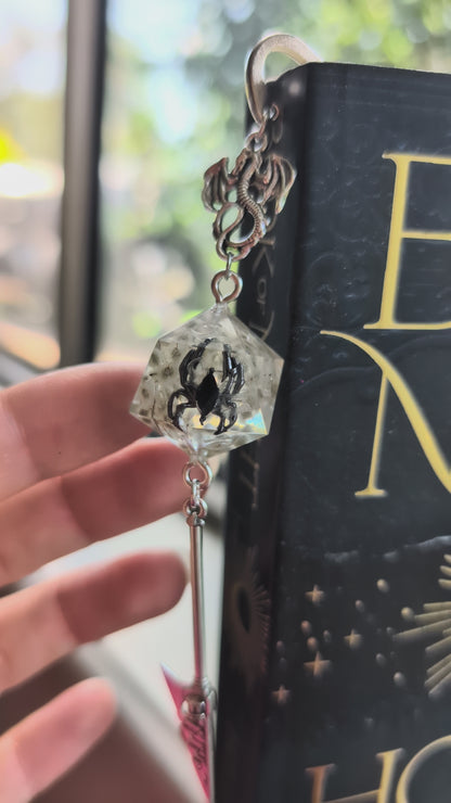 Ravensridge Spider Metal Bookmark with Dice
